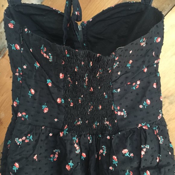 GUESS // Black with Flowers Cotton Mini Dress - Picture 4 of 6